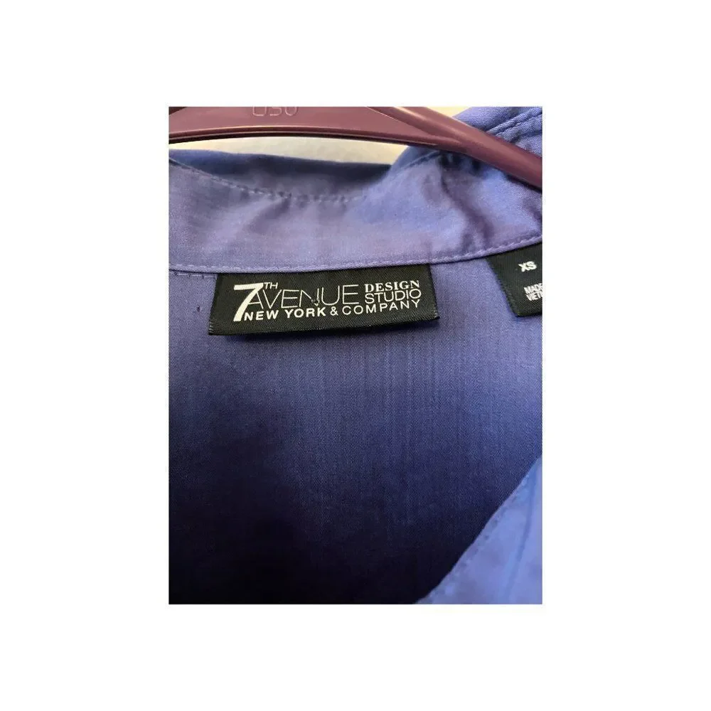 7th Ave Design Button Down Shirred Dress Shirt XS - Picture 6 of 6